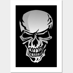 Chrome Skull Illustration Posters and Art